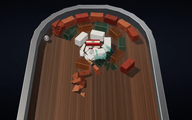 BREAK BALL でブロックが吹き飛ぶ場面